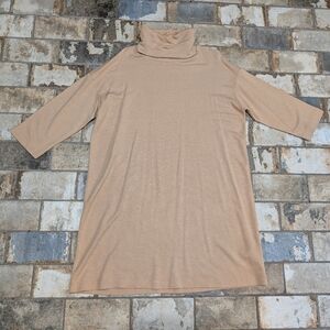 Ritva Falla Women's Small Camel Brown Turtleneck Sweater Dress